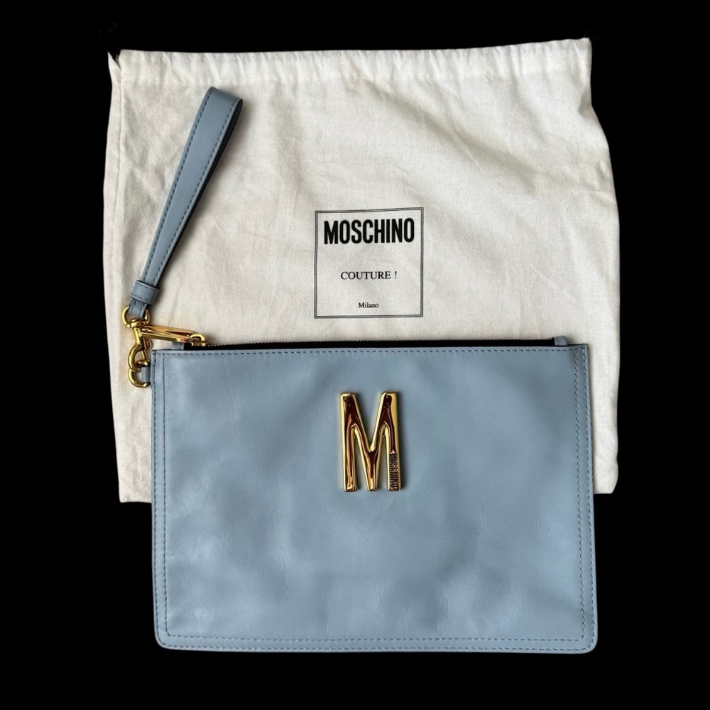 Authentic Moschino wristlet clutch